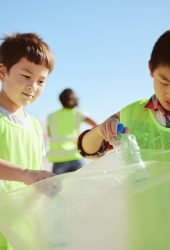 recycling-plastic-and-asian-children-at-beach-cle-2023-11-27-05-10-15-utc